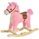 thumbnail image 1 of Caballo Mecedor de Peluche Rosa Qaba con Sonidos y Cola Móvil, 1 of 9