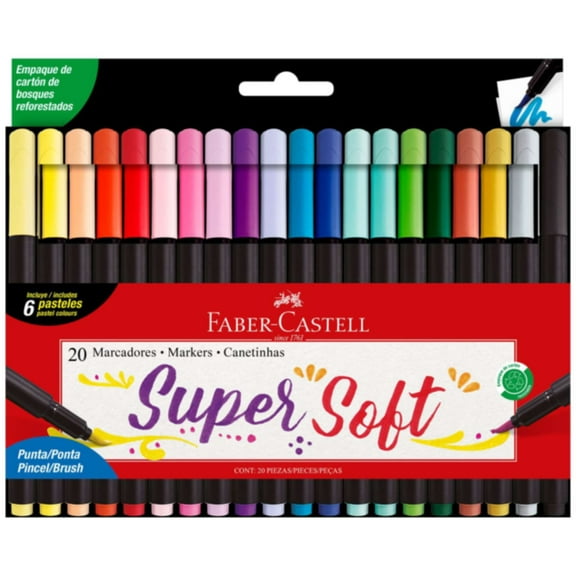 Marcadores Supersoft Faber-Castell x20 Colores