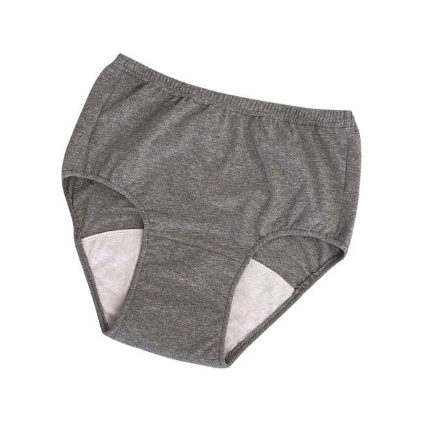 Ropa interior reutilizable para hombres, a prueba de fugas, urinaria, impermeable, cómoda, suave, transpirable, para dormir durante la noche, mujeres, , Gris claro L