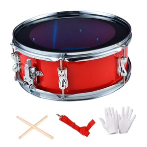 Magideal - Tambor De Caja De 13 Pulgadas, Tambor De Doble Tono, Tambores De Música Profesionales Ligeros, Instrumento De Percusión Para Niños, Niñas Y Principian Rojo