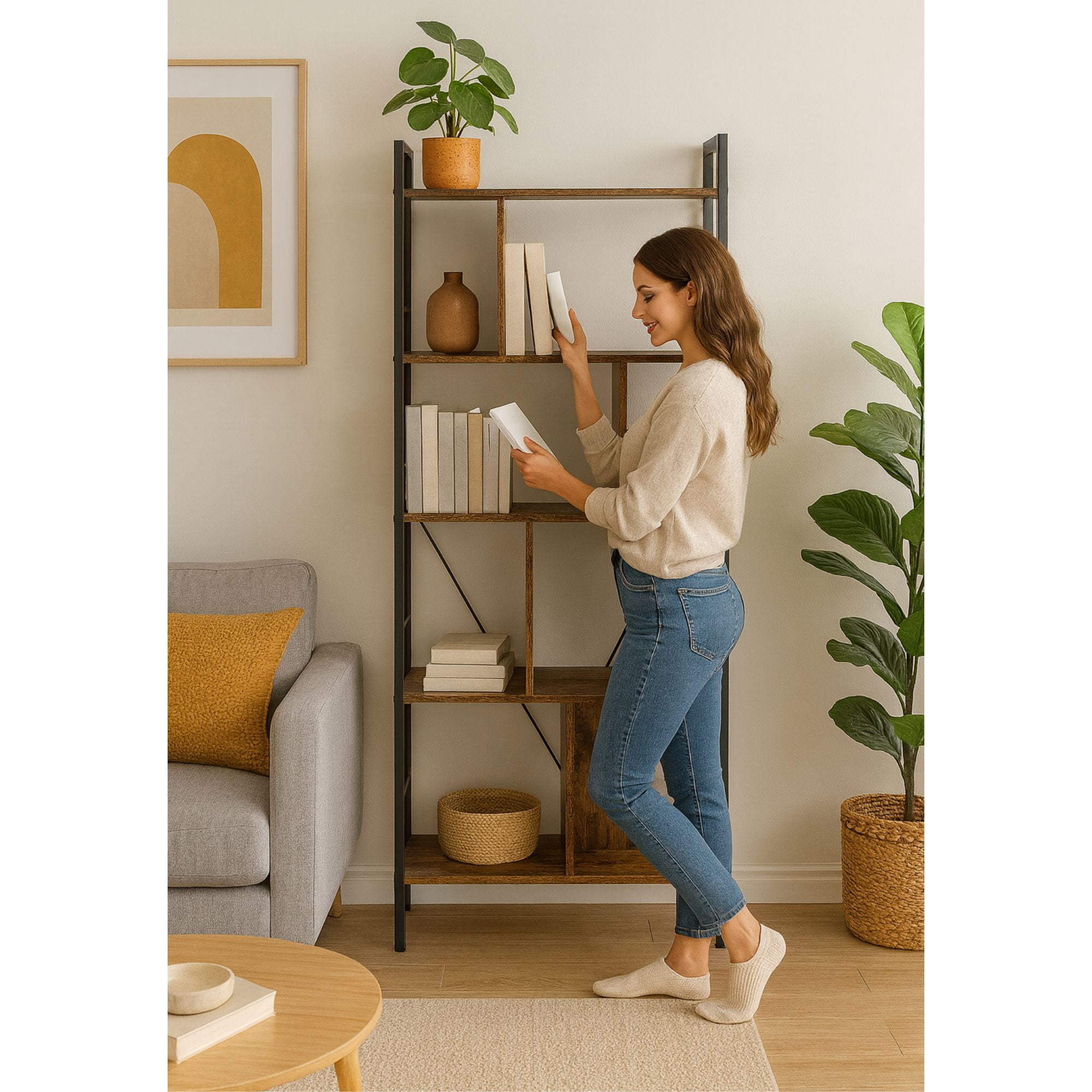 Velazio - Librero Estanteria 5 Niveles