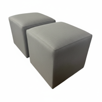 Muebles New - Puff Gris Lino