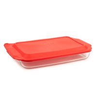 Plato De Vidrio Para Hornear Pyrex Basics De 4,5 L Con Tapa De Plástico Transparente