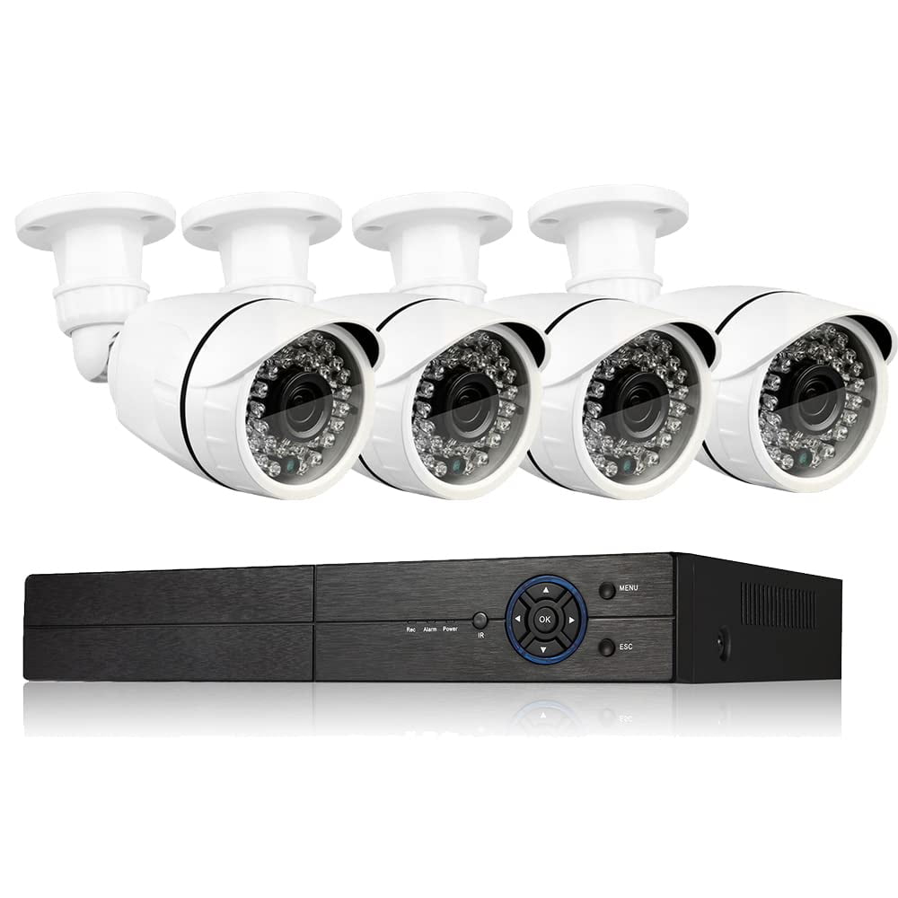 Sistema De Cámara De Vigilancia Eversecu 4ch 1080p Dvr Y 4 Hd