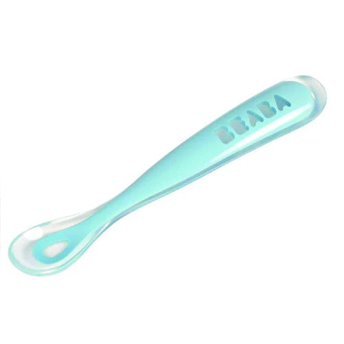 Beaba - Cuchara Ergonómica De Aprendizaje 1era Edad, Color Celeste