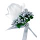 thumbnail image 2 of Estimulación Flor De Rosa Broche Pin De Ramillete De Boda Pin Blanco Y De Plata Gris, 2 of 5