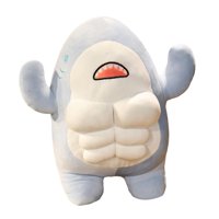 Magideal - Tiburón De Dibujos Animados, Juguete De Peluche, Almohada Para Dormir Con Pp, Muñeco De Peluche Cómodo Para Coche, Sa De Estar, Hogar, , Azul