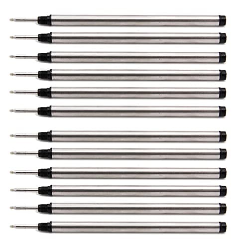 Recargas para bolígrafo rollerball CaoDuRen, punta de 0,5 mm, tinta negra, 12 piezas