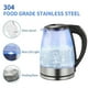 thumbnail image 3 of Hervidor de agua de cristal de 1,8 l, hervidor de agua de cristal LED de acero inoxidable de 1500 W, tetera sin BPA, 3 of 5