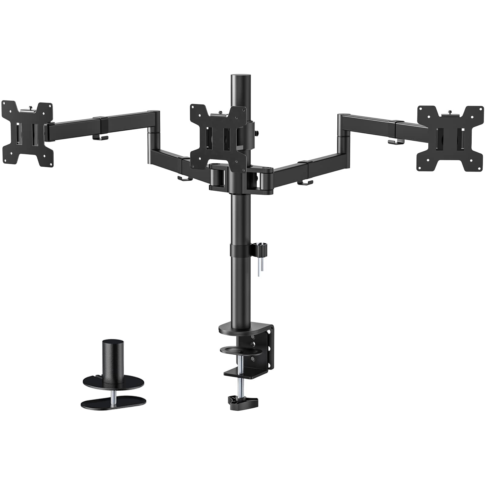 Soporte Triple Para Monitor Wali M003s Para Pantallas De 13 A 27 Pulgadas, Negro