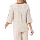 thumbnail image 3 of INSPIRE CHIC Camisas Florales para Mujer Camisa Abotonada de Manga 3/4 Henley Cuello en V Elegante Ajuste Suelto Blusa Casual Túnica S Beige, 3 of 6