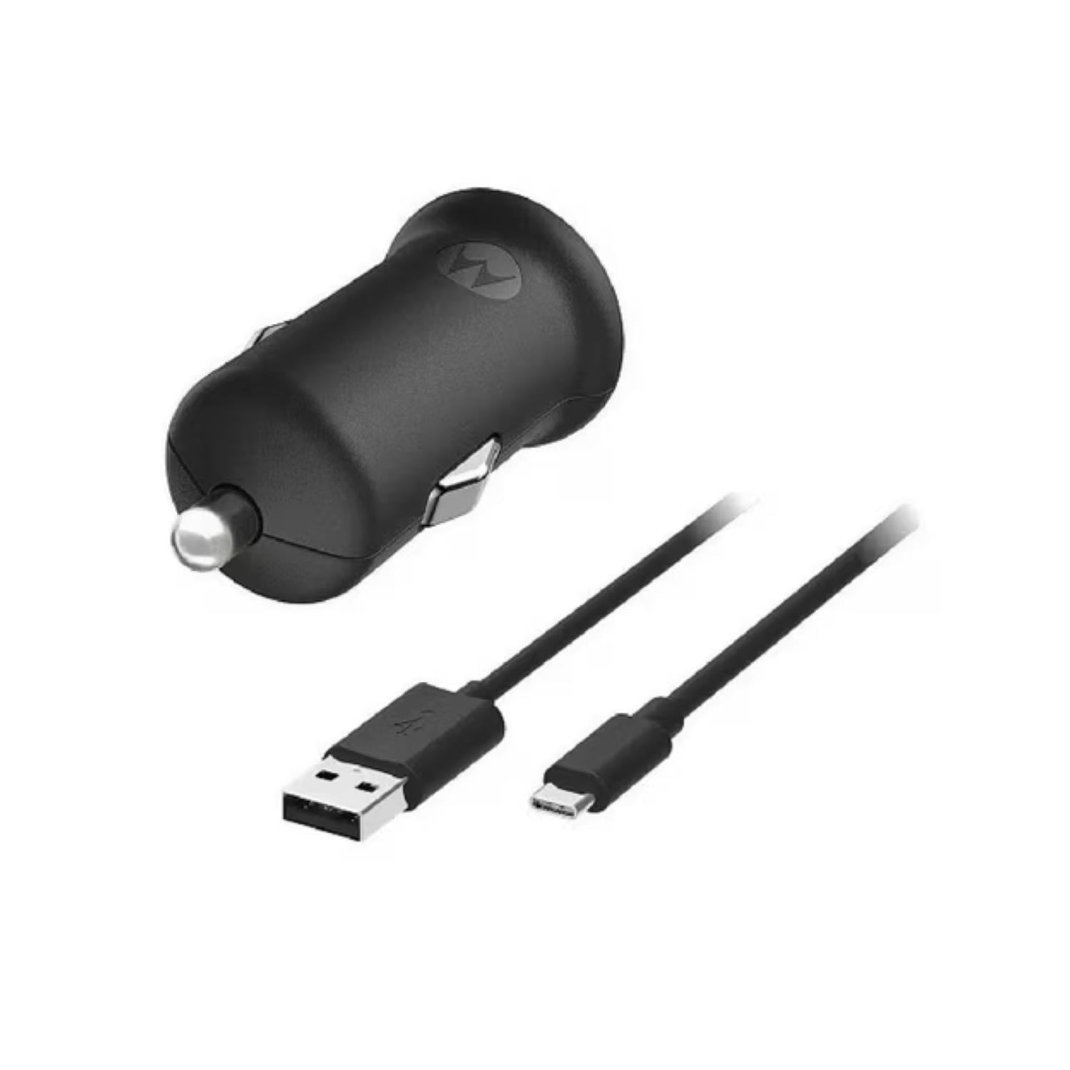 Motorola - Cargador Automovil Carga Turbo Usb Tipo C Negro