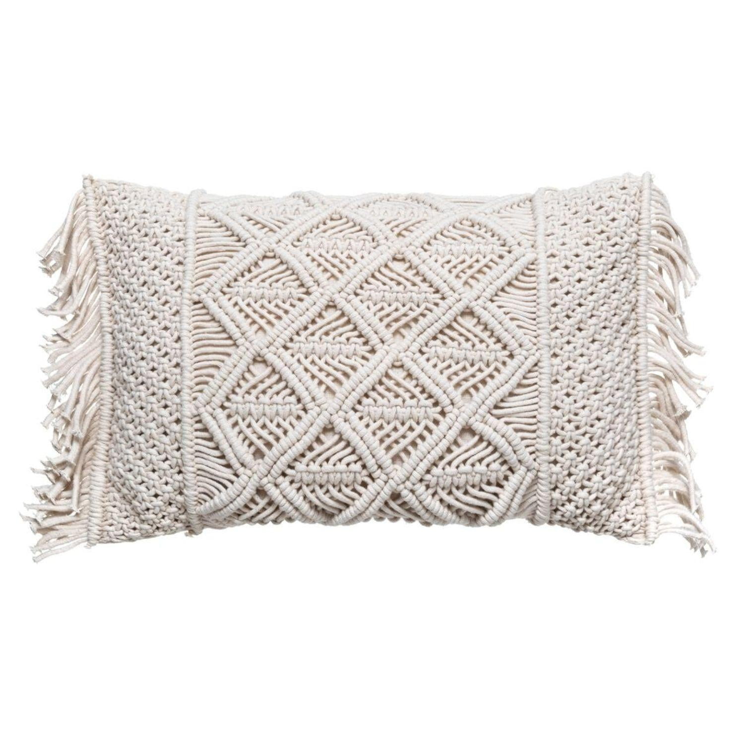 Cojín Macrame 30x50 Cm Atmosphera Blanco