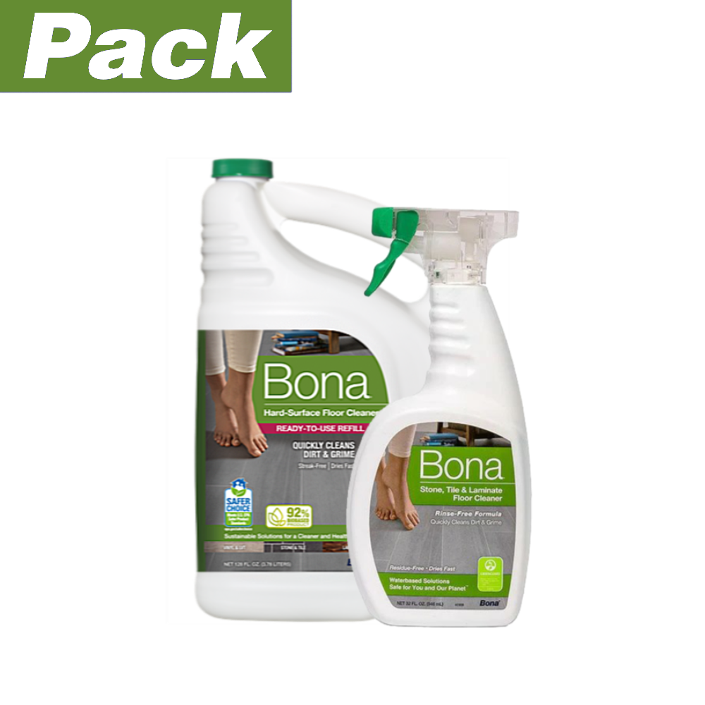 Bona - Pack Limpiadores Pisos Duros 3.78 Lts Y 946 Ml