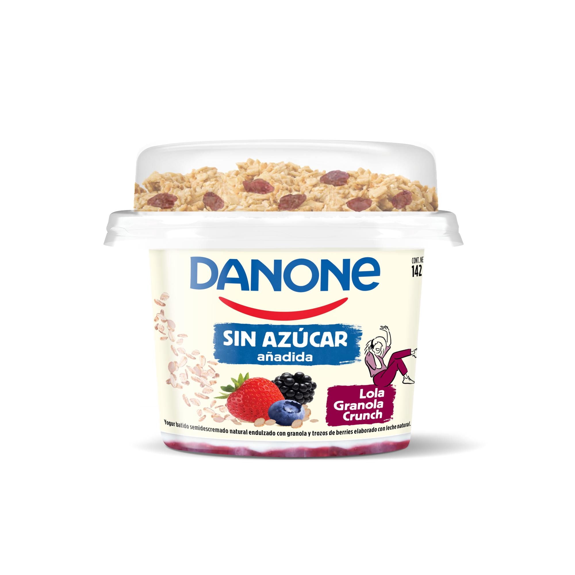 Yogurt Sin Azucar Anadida Granola Crunch Berries, 142 g