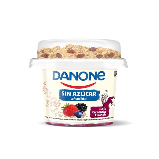 Yogurt Sin Azúcar Añadida Granola Crunch Berries 142 g Danone