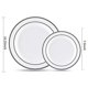 thumbnail image 2 of Platos de plástico I00000 Silver con borde de plata blanca 102 piezas, 2 of 8