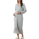 thumbnail image 4 of INSPIRE CHIC Bata con Capucha para Mujer con Cremallera, Manga Larga, Largo Completo, Sudadera, Camisón con Bolsillos, Vestido Suave para Estar en Casa, 2XL Gris, 4 of 6