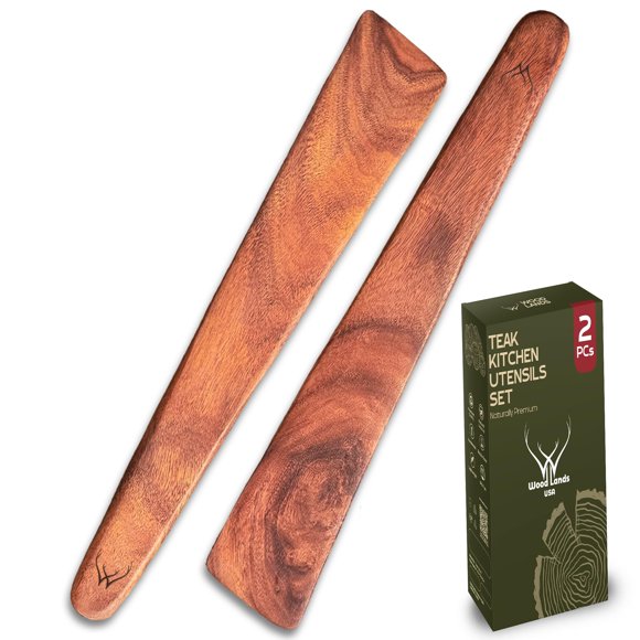 Espátula de Madera de Teca WOODLANDS USA 2 pzas 30 cm