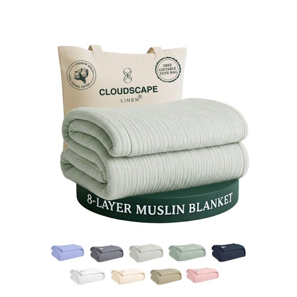 Manta CLOUDSCAPE LINEN 234 cm Queen Espuma Marina