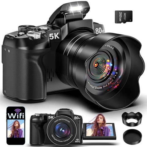 Cámara Digital Notoldpine 5K 80Mp Wifi Uhd 18X Zoom 32Gb