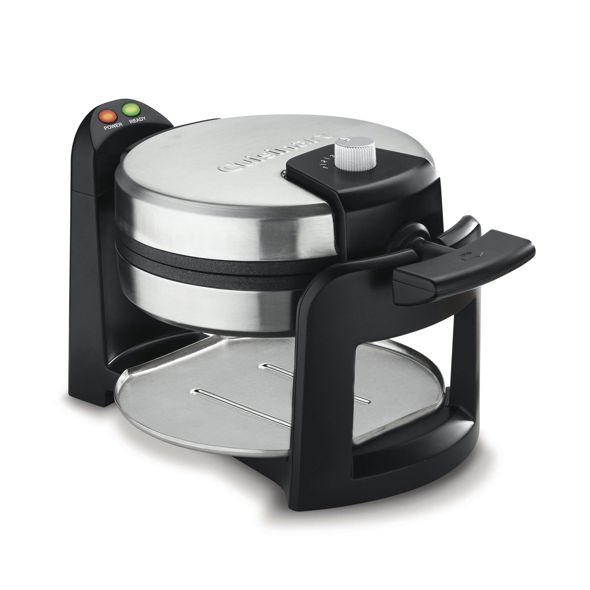 Máquina Para Hacer Gofres Cuisinart, Redonda, Belga, Modelo Waf-f30nas, Color Negro Y Plateado