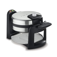 Máquina Para Hacer Gofres Cuisinart, Redonda, Belga, Modelo Waf-F30Nas, Color Negro Y Plateado