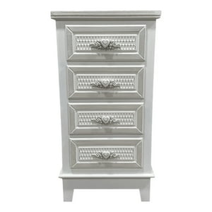 Sorento - Velador Blanco Vintage 4 Cajones - S4158