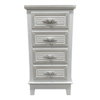 Sorento - Velador Blanco Vintage 4 Cajones - S4158