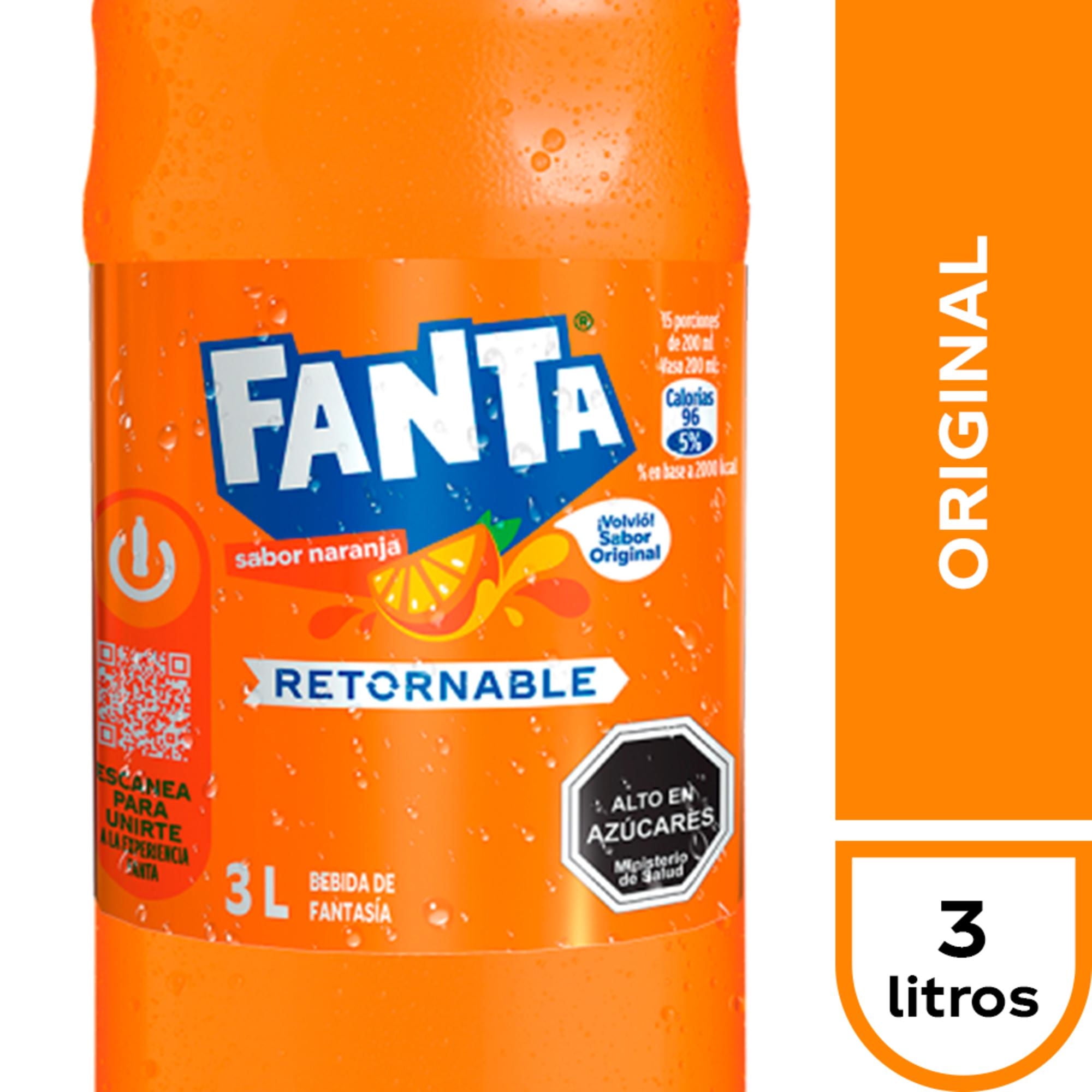 Bebida Naranja Original Botella Retornable 3 L Fanta