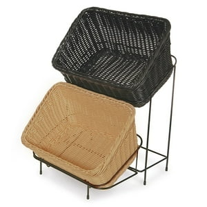 Get - Set De 2 Canastos Con Soporte De Exhibición Color Madera Y Negro 23.5X33 Cm