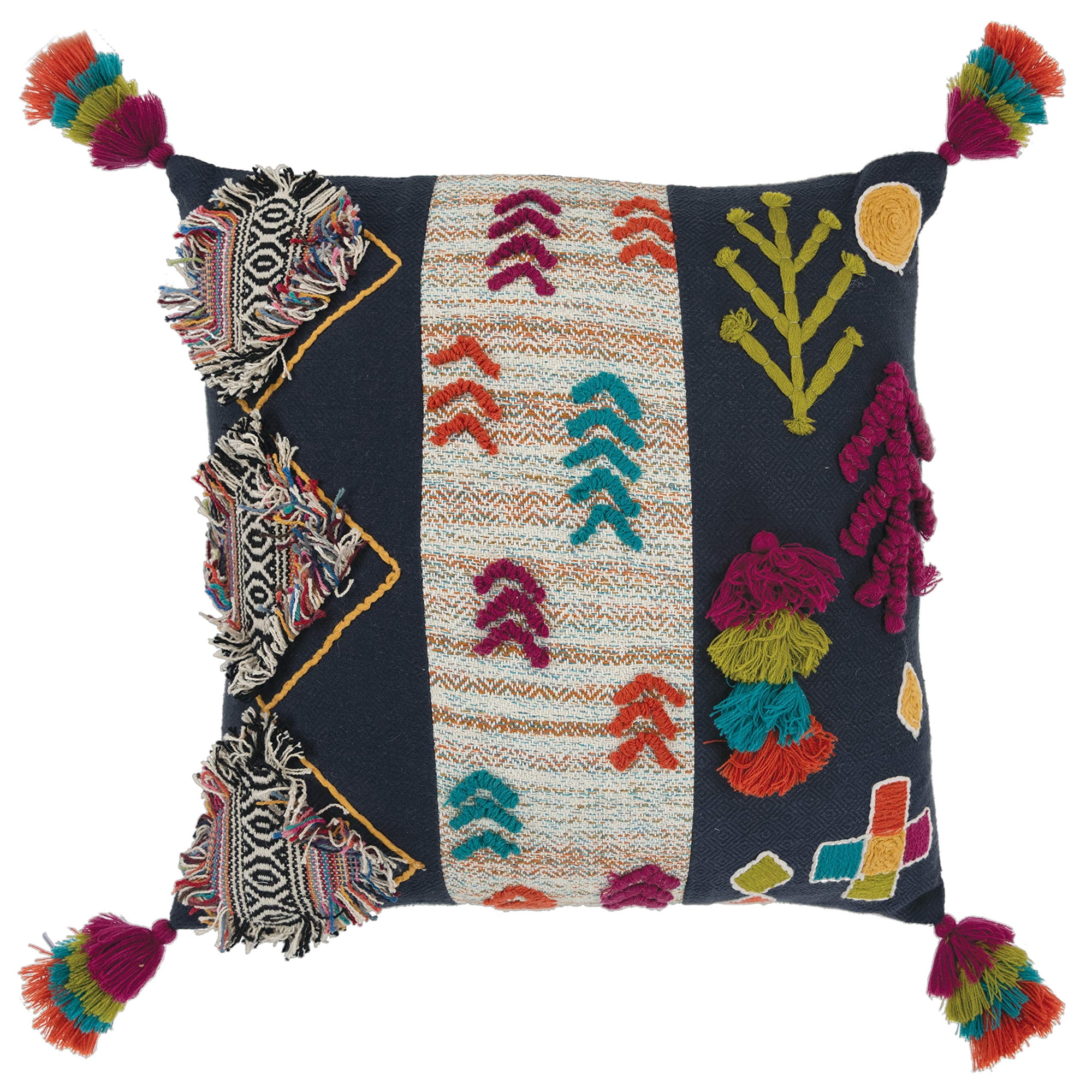 Almohada Rizzy Home Con Relleno Abstracto De Plumón, 20 X 20 Cm, Con Funda De Algodón