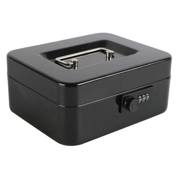 Caja de efectivo xydled mediana de acero con candado de combinación negra