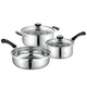 thumbnail image 1 of Juego De Ollas Y Sartén Batería 5 Pcs Cocina Inoxidable, 1 of 7