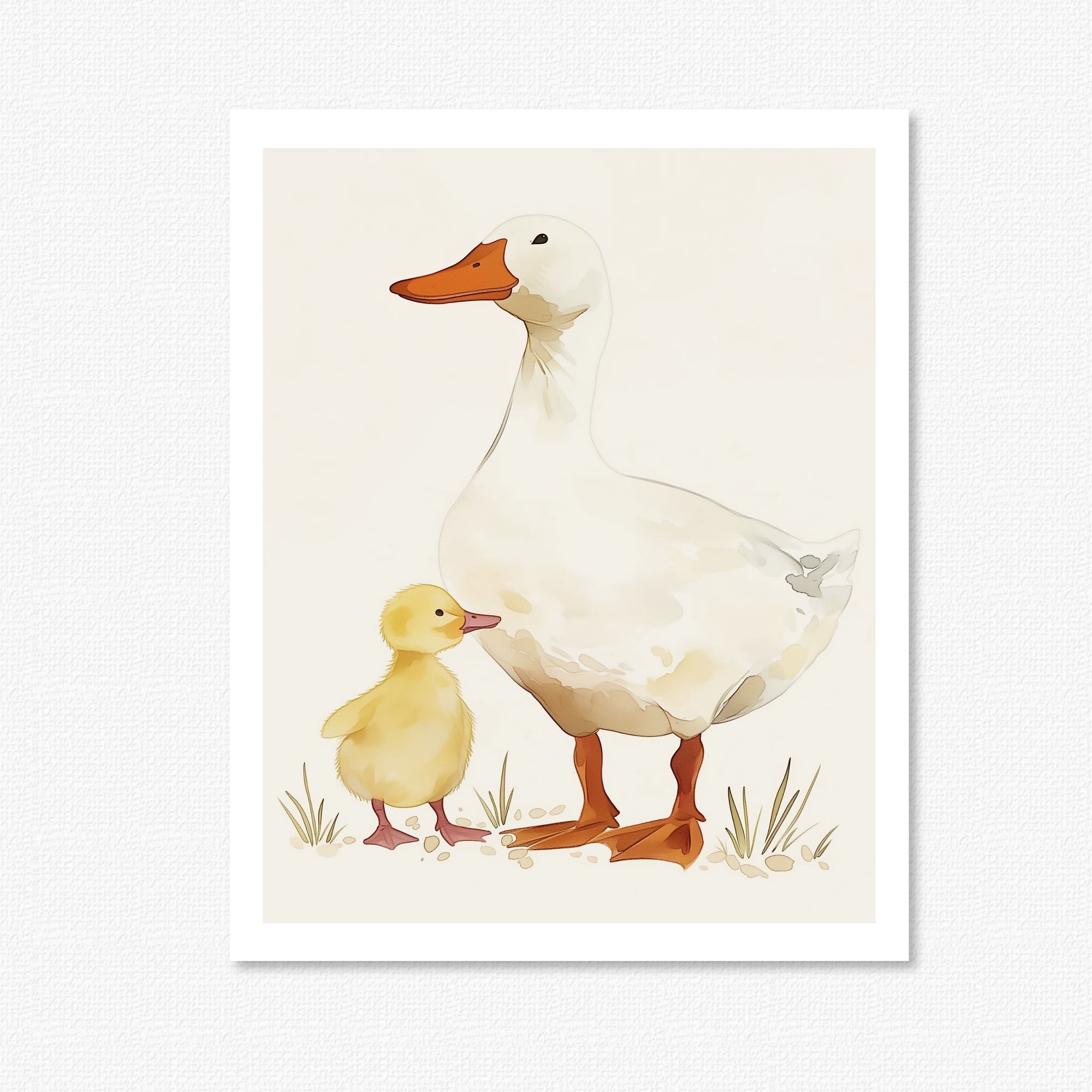 The Cuadritos - Cuadro Decorativo 35x45 Habitación Infantil Mamá Pato