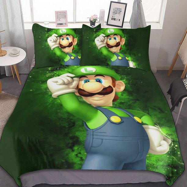 Cartoon Role Luigi Mansion 3 Piece Bedding Sets Decor Comforter Sets With One Duvet Cover Two Pillowcases