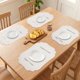 thumbnail image 3 of Juego de 6 manteles individuales de cuero para mesa de cocina, decorativos, lavables, resistentes al calor, manteles individuales resistentes, beige gris, 45*30 cm, 3 of 6