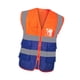 thumbnail image 4 of Chaleco Reflectante De Seguridad De Alto Brillo Para Profesionales De La Renovación, Ingenieros Ciclistas, Malla Azul Y Naranja., 4 of 5