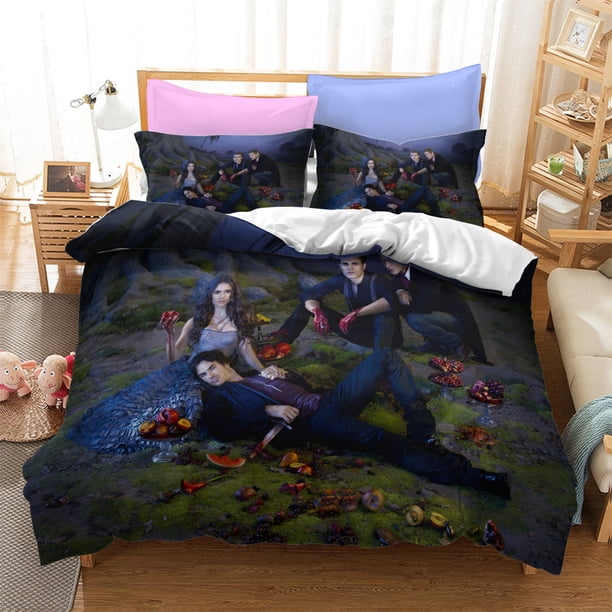 The Vampire Diaries Bedding Set Duvet Cover Comforter Pillowcase Boys Girls Adults Bedroom Bed Sheets