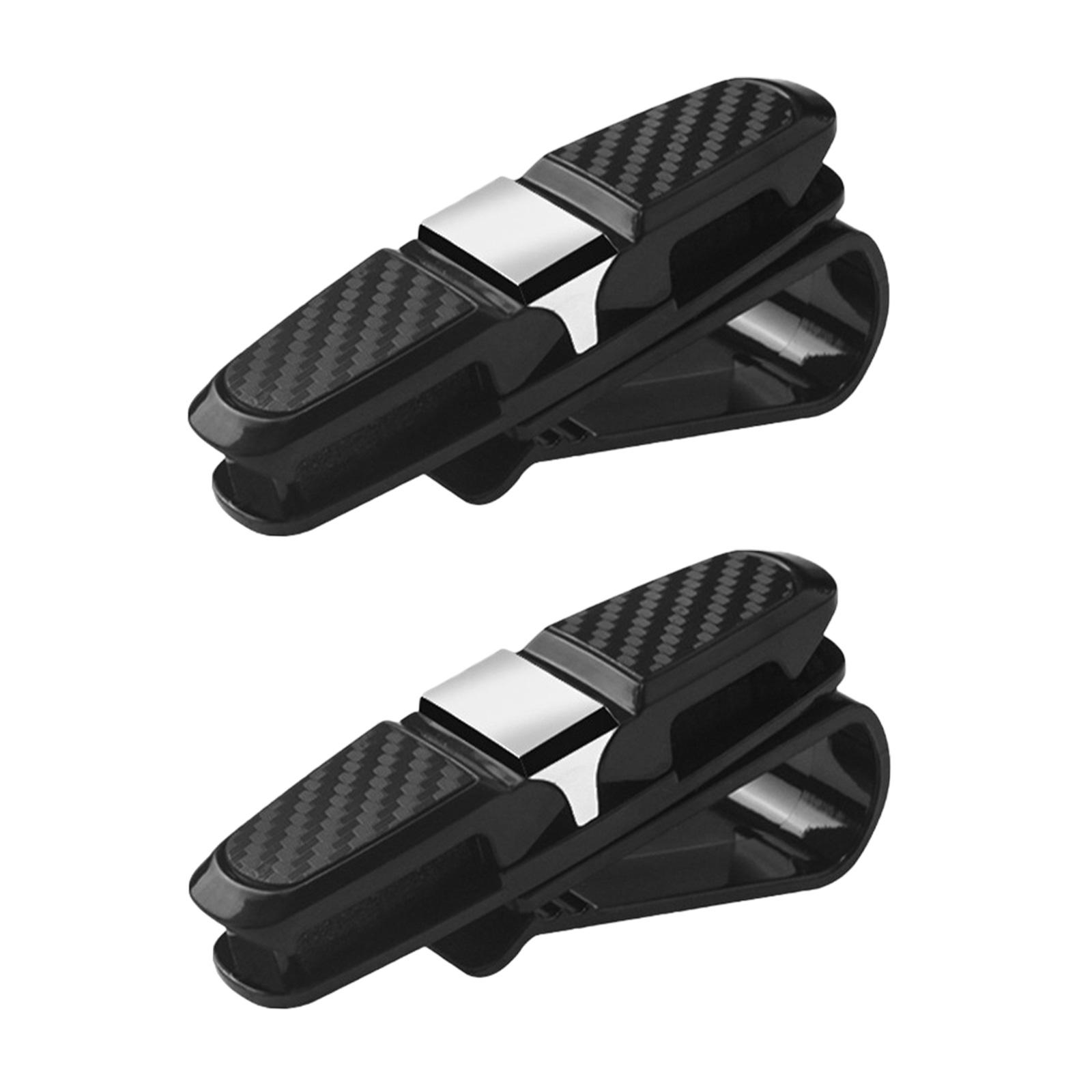 Magideal - 2 Soportes Genéricos Para Gafas De Sol Para Coche, Clip Para Gafas De Sol Para Coches, Suv, Clip Giratorio De 180 Degree, Colgador De Gafas , Plata