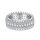 thumbnail image 1 of Anillos de Boda Apilables para Mujer de 3 Filas Redondos y Baguette Anillo de Eternidad 5A con Circonia Cúbica Anillos de Cóctel de Moda para Ella Esposa Mamá Talla 5-9, 1 of 4