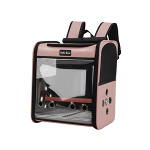 Ioensy - Mochila De Viaje Para Pájaros Con Percha De Pie, Jaula De Viaje Transpirable Para Pájaros, Color Rosa