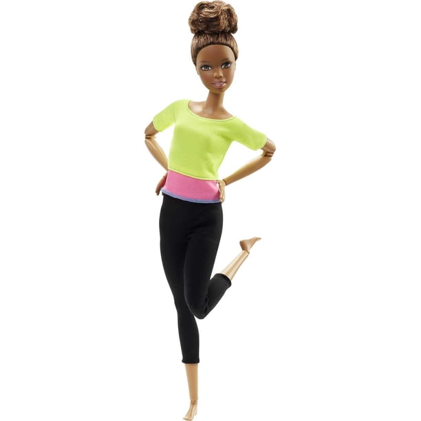 Camiseta plegable con bloques de color verde con diseño de muñeca Barbie hecha para moverse