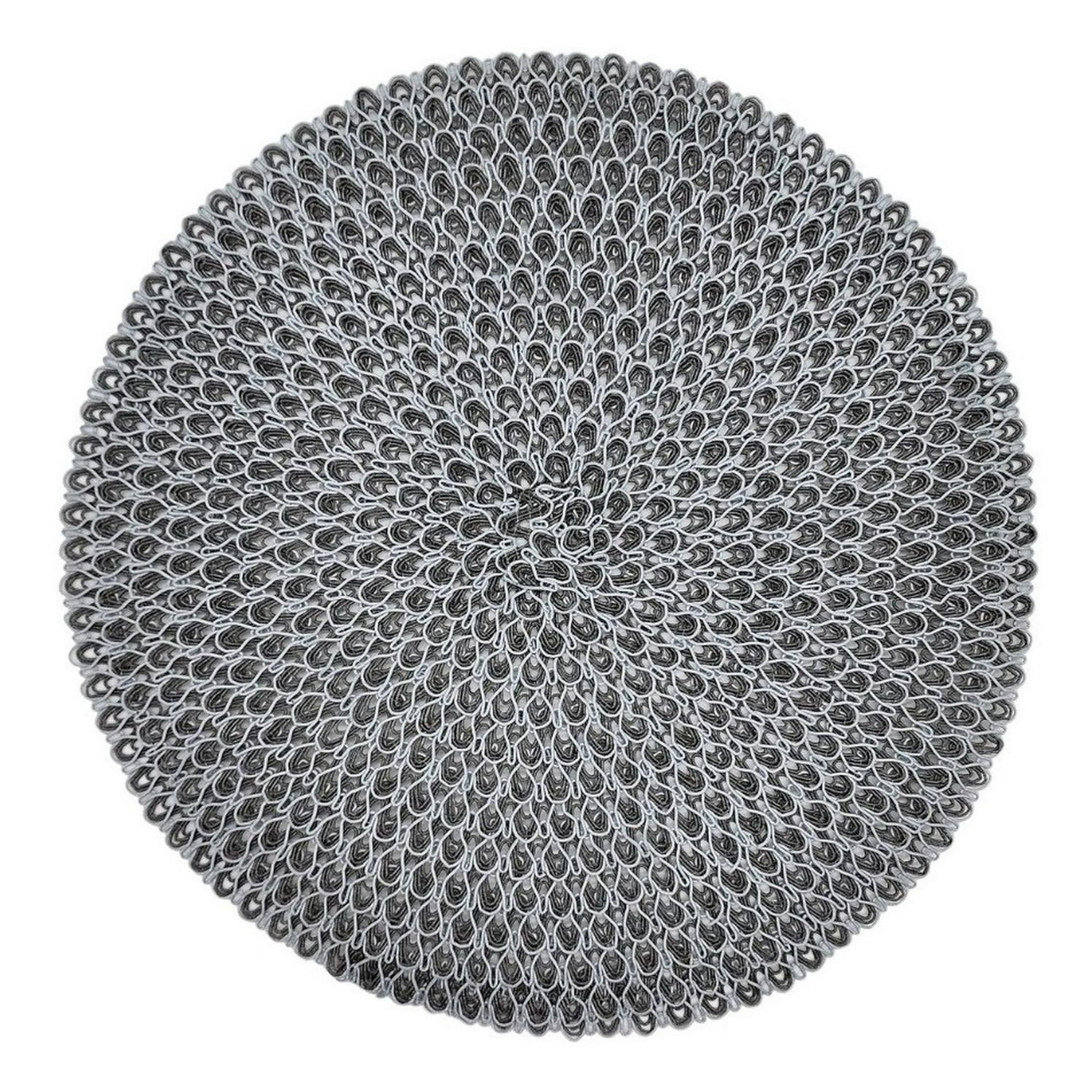 Fliperex - Set 6 Individuales Circulares Estilo Zigzag Diseño Gris