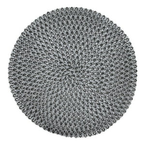 Fliperex - Set 6 Individuales Circulares Estilo Zigzag Diseño Gris Gris