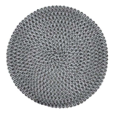 Fliperex - Set 6 Individuales Circulares Estilo Zigzag Diseño Gris