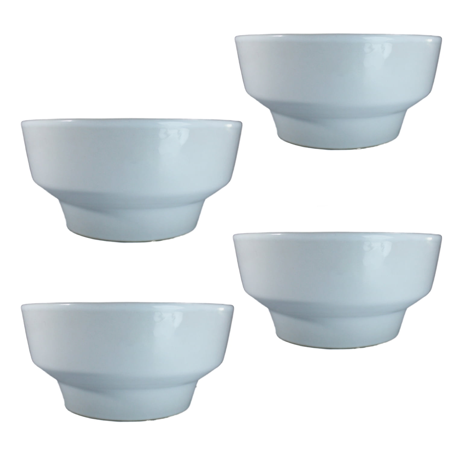 Genérico - Pack 4 Bowl De Cerámica -apto P/horno - 12cm Diámetro - Blanco - R310