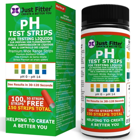 Tiras de prueba de pH Just Fitter universales para agua y líquidos