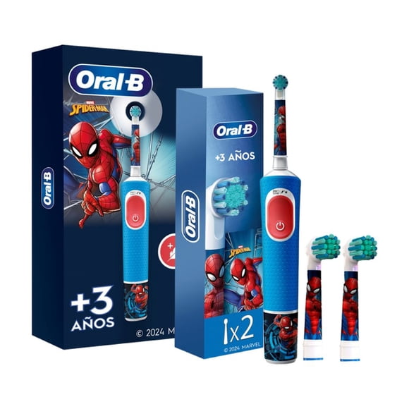 Pack Cepillo Eléctrico Oral-B Kids Spider-Man + 2 Cabezales de Repuesto
