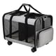 thumbnail image 3 of Cochecito transportador de mascotas de doble compartimento con ruedas, transpirable, portátil, con base extraíble, grande para viajar, acampar al aire, 3 of 5